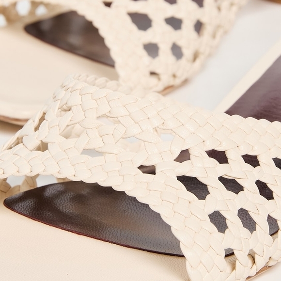 STAUD Simone Crochet Cream Woven Heeled Sandals BNWOB 38.5 - Picture 5 of 9